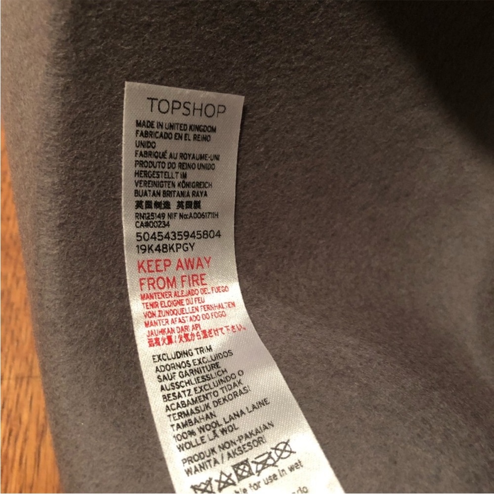 Topshop Gray Wide Brim Floppy Brim Hat - Picture 5 of 5